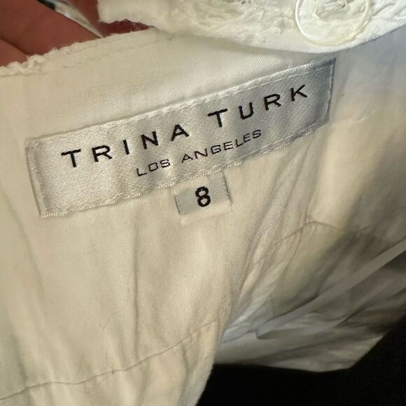 Trina Turk Women's Cut Trellis Lucia Eyelet Lace Short Tank Sun Dress Size 8 - Picture 7 of 9